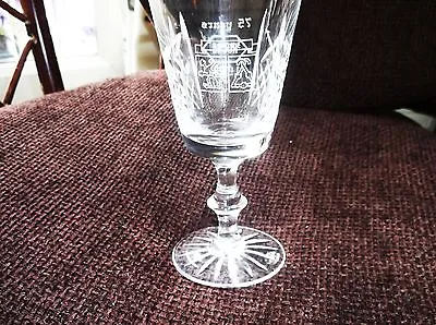Buy Elegant Vintage Edinburgh Cut Crystal Port Wine Glass Etched Roche 75 Years 1983 • 10£