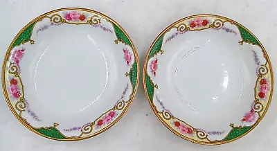 Buy Bloch & Co Small Bowl Eichwald Czech Floral Green White Vintage 5  Set Of 2 • 18.97£