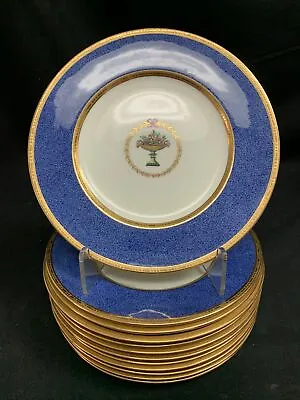Buy Cauldon China England Est 1774 Cobalt Blue Band Gold Trim Supper Plates 9” 12pcs • 475.92£
