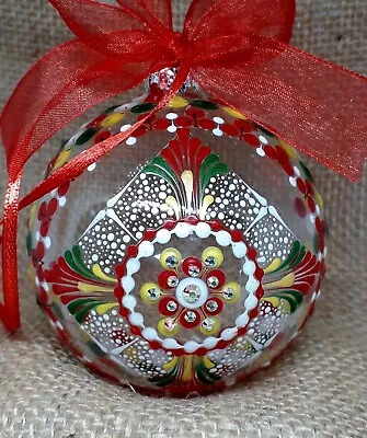 Buy Luxurious Hand-Painted Bespoke Glass Christmas Bauble 8cm Can Be Personalised  • 10£