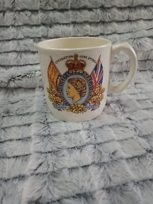 Buy Queen Elizabeth II  Coronation  1953 Commemorative Mug, Royal Tudor Ware • 12.95£