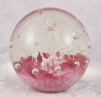 Buy Unbranded Glass Paperweight Pink 8 Inches Around Collectable  • 6£