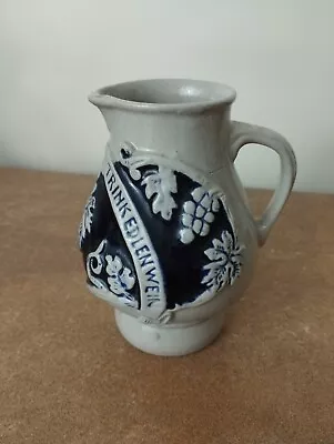 Buy Antique C.1900, Westerwald German Stoneware Jug, Salt Glazed, Approx 250ml • 7.95£