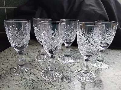 Buy Set Of 6 Thomas Webb Wet16 Pattern Port/sherry Glasses 4.8 Inches • 19.99£