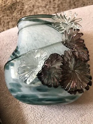 Buy Isle Of Wight Studio Glass Four Seasons Winter Vase Black Triangular Label 81-82 • 175£