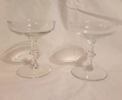 Buy Vintage Champagne Coupes Crystal Glasses Pair (2)  1950's • 22.77£