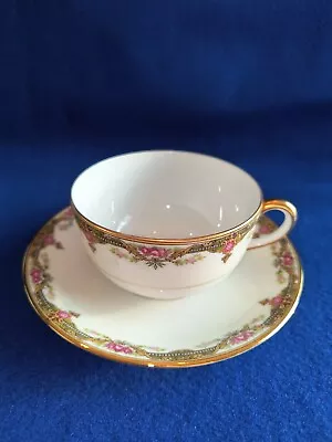 Buy Limoges France Vignaud Wright And Van Roden Antique Gold 3 3/4  Teacup Saucer • 14.23£