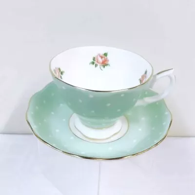 Buy Vintage 1960s ROYAL ALBERT Bone China Tea Set In Famous POLKA ROUSE In Blue • 15£