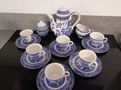Buy 21 Piece Coffee Service By Churchill In Old Willow Pattern • 39.99£
