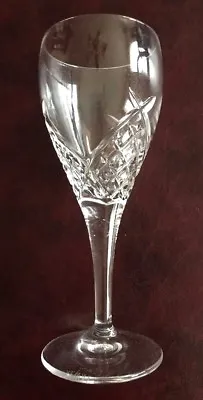 Buy Galway Signed Crystal Wine Glass Plain Base Arched Cut Crystal 7 3/8 H • 19.31£