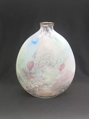 Buy Signed Julia Donnelly British Studio Glass Stylised Hearts Art Glass Vase 1990 • 59.99£