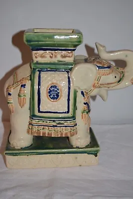 Buy Vintage Chinese Hand-painted Porcelain/pottery Elephant, 9¾”. • 35£