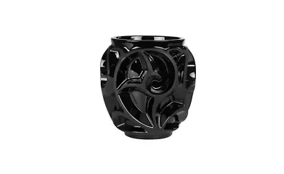 Buy Lalique Crystal Tourbillons Small Vase Black Crystal, Small Size Ref 10648200 • 890£
