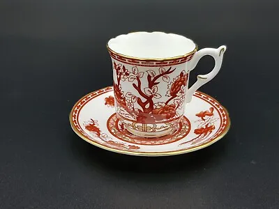 Buy Vintage Crown Staffordshire Porcelain Indian Tree Coral Cup And Saucer • 25£