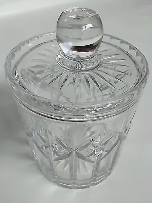 Buy Cut Lead Crystal Biscuit Candy Jar Mid Century Heavy Diamond 1231g 14cm X 12cm • 24.95£