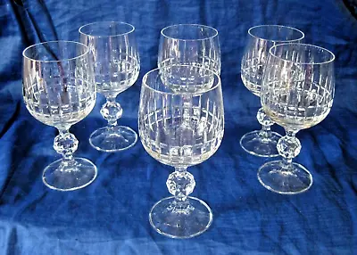 Buy Bohemia Crystal Crystalex Wine Glasses Belfast Pattern Ball Stem Group Of Six • 23.16£