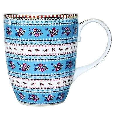 Buy PIP Home Fine Porcelain Ribbon Rose Blue Pink Coffee Mug • 12.54£