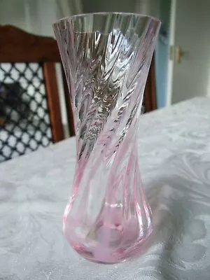 Buy Caithness Glass Bud Vase In Clear With Pink Swirl, 6 Inch Tall • 5.99£