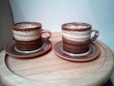 Buy Dennis Lane Newlyn Harbour Pottery 2 Cups & Saucers 13 Cm • 12£