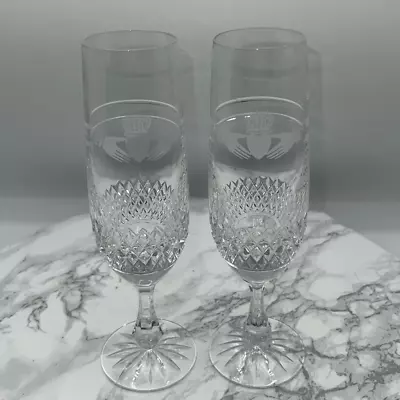 Buy GALWAY CRYSTAL Champagne Flutes Claddagh Etched • 125.81£