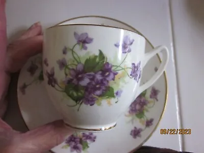 Buy Vintage Duchess England Bone China Violets Cup & Saucer • 11.38£