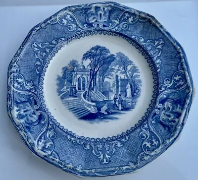 Buy Antique W & GH Blue And White Ironesone Plate, Patras Pattern, Transferware 1850 • 28.56£