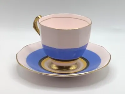Buy Plant Tuscan China Tea Cup & Saucer Set White Blue Yellow Black Made In England • 20.79£