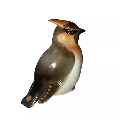 Buy Vintage Lomonosov Imperial Russian Porcelain Cedar Waxwing Bird Figurine USSR • 26.84£