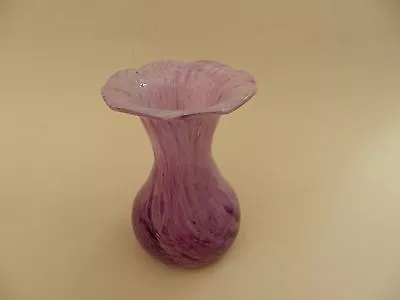 Buy Alum Bay Isle Of Wight, Pink Swirl Vase With Flared Rim. 5  Tall 3.5  Across Rim • 12.99£