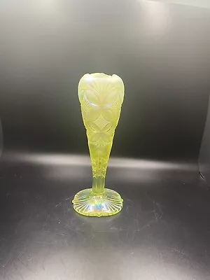 Buy Fenton Topaz Opalescent Vaseline Vase- 8  • 80.64£