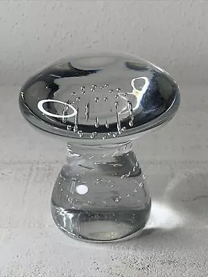 Buy Glass Mushroom Paperweight Toadstool Controlled Bubbles Decorated 3  X 2.5” • 19.20£