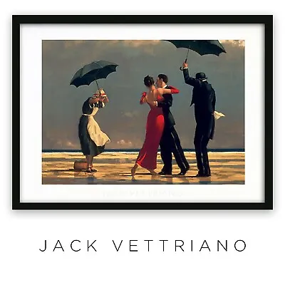 Buy Jack Vettriano Framed Prints Large Box Style Black Frame Wall Art 40x50cm UK • 27.29£