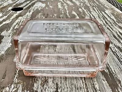 Buy Pink Depression Glass 1 Pound Butter Dish Cover Lid Base Is CHIPPED (Read) VTG • 19.92£