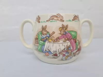 Buy Vintage Royal Doulton Bunnykins Hug A Mug Afternoon Tea 2 Handled Bone China Mug • 12£