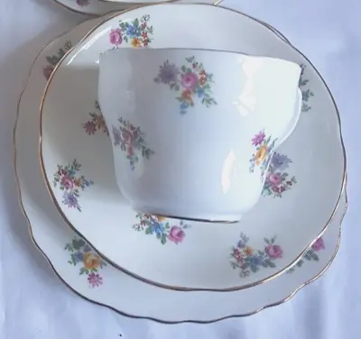 Buy Adderley Fine Bone China Trio, Cup Saucer, Plate, Floral Design • 5£