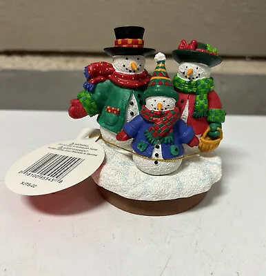 Buy Decorative Candle Jar Topper Guild House Snowman Family • 12.44£