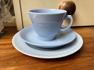 Buy 4 X Vintage Woods Ware Iris Blue Cup And Saucer Conway Tea Plate Lavender • 18.99£