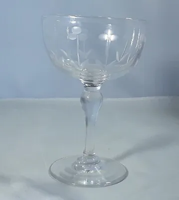 Buy  Vintage Hand Cut Stuart Crystal Art Deco Flowers Style Champagne Cocktail Glass • 16£