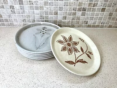 Buy Set Of 6 Rare French Vintage Dinner Plates Floral 24.5cm - Excellent Condition • 25£