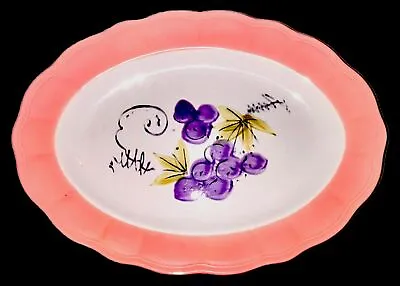 Buy VINTAGE CORONA IRONSTONE WARE Platter Pink Border W Grape Clusters 10.5  • 24.02£
