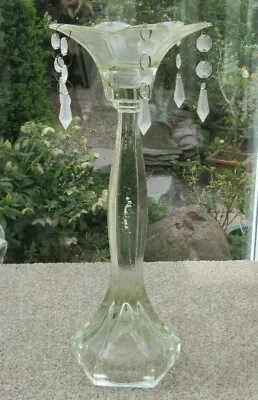 Buy TALL GLASS CANDLE HOLDER  12.5inch /32cm Heavy Stable Bubbles In Stem • 27.50£