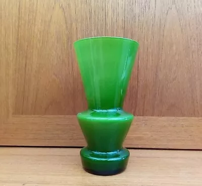 Buy Scandinavian Mid Century Green Cased Glass Vase  • 15£