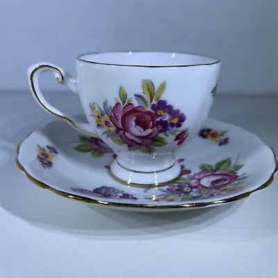 Buy Royal Tuscan Tea Cup & Saucer Fine Bone China Signed  Floral Gold Trim England • 18.97£