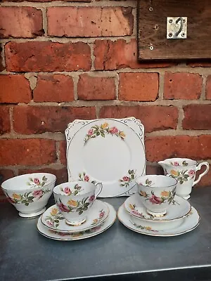 Buy Vintage Royal Stafford Bone China  Afternoon Tea For Two Set  Tea Rose  Pattern • 22£