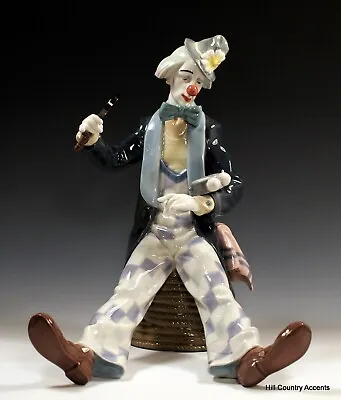 Buy Lladro  Checking The Time  #5762 - Clown W/  Clock, Horn In Pocket  $1,095 -mint • 377.95£