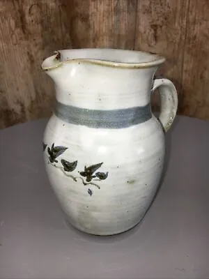 Buy SMALL 12cm STUDIO POTTERY MARKED AC ON BASE, Red Clay Grey Tones Table Sauce Jug • 5£