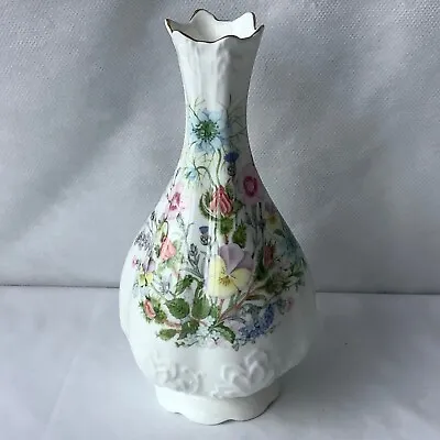 Buy Aynsley Wild Tudor Tall Bud Vase With Pretty Floral Pattern And Embossed Decor • 4.95£