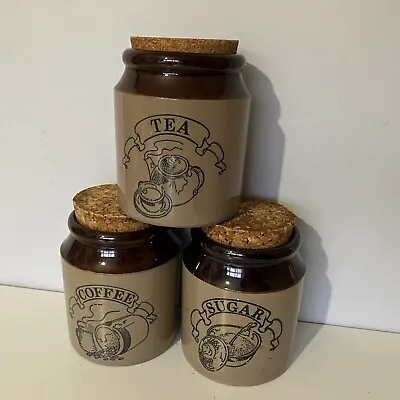 Buy Vintage Pearsons Stoneware Storage Jars Canisters Tea Sugar Coffee Set • 16.20£