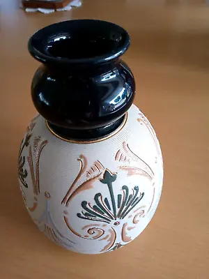 Buy Lovatt Combed Glazed Vase With Incised Gilded Pattern. Langley Mill England • 16£