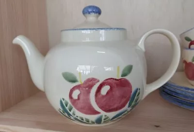 Buy Poole Pottery Dorset Fruits Teapot Spongeware Apples VGC • 10.99£